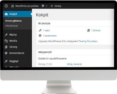 Administracja Wordpress na monitorze